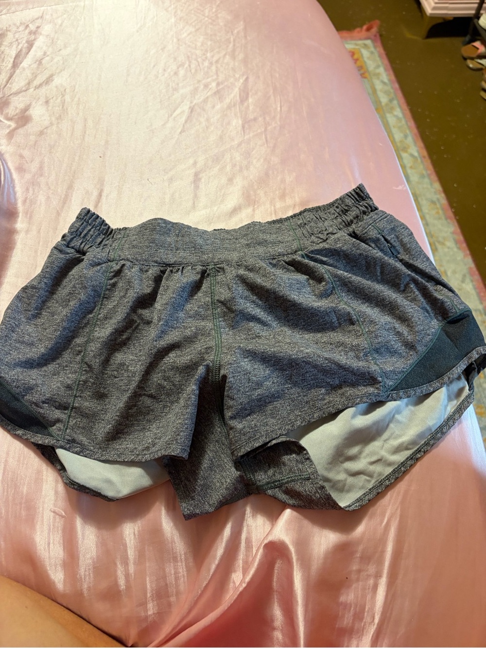 lululemon athletica Heathered Gray Athletic Shorts with Built-In Liner